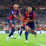 Kounde selebrasi usai merobek gawang Courtois